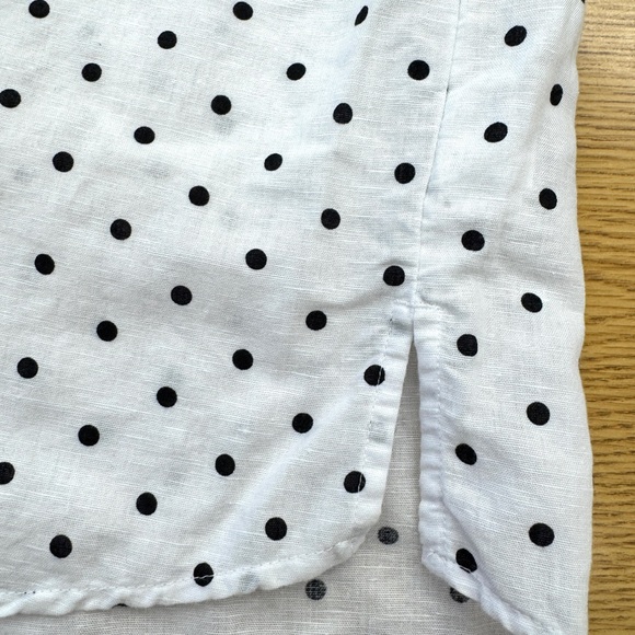 Charter Club White Button Down Shirt with Black Polka Dots Size L - Picture 6 of 7